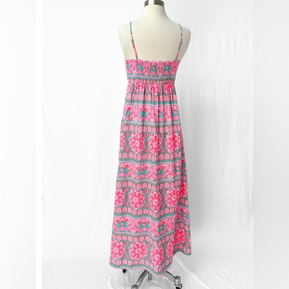 Vineyard Vines Bright Pink Turquoise Maxi Dress in Caribbean Floral size 0 or XS - Picture 6 of 8